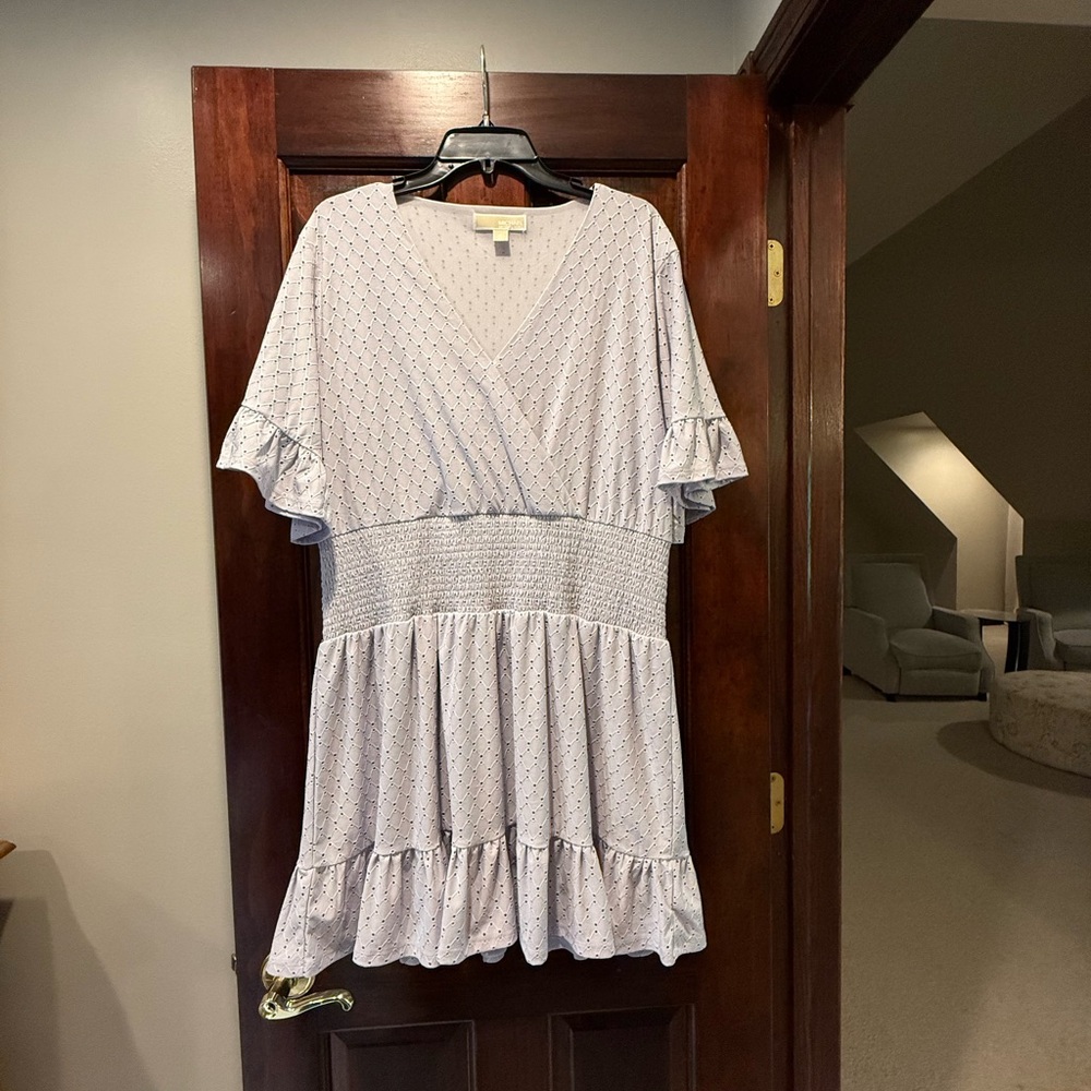 MICHAEL Michael Kors Purple Ruffled Wrap Mini Dress